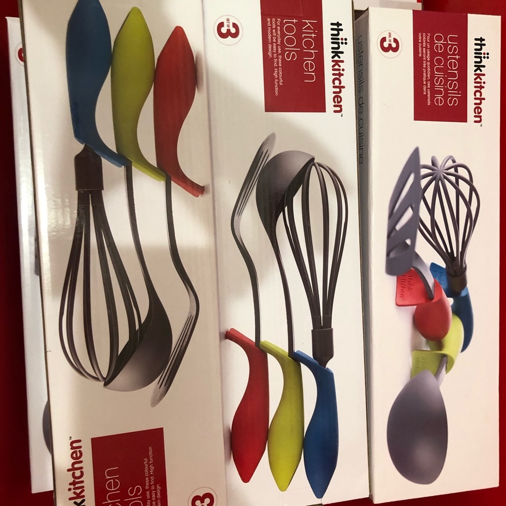 Box it includes, a whisk, a spatula, and a ladle.